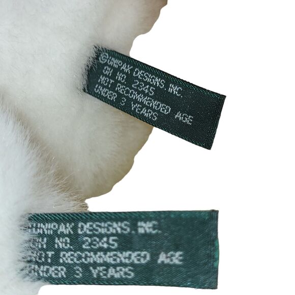 Unipak Teddy Bear Snowman Lot 2 White Weighted Plush Jointed 8" - Picture 11 of 13